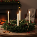 LED-stokkaarsen met timer groefkaarsen crème 24,5cm 4 stuks | Floristik24.nl