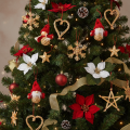 Set van rietjesversieringen voor de kerstboom, figuurtjes en sterren van 6 cm, 30 stuks. | Floristik24.nl