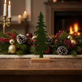 Decoratief kerstboombeeldje met houten voet, 36 cm | Floristik24.nl