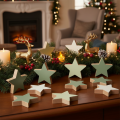 Houten sterrendecoratieset voor tafel en vensterbank, 5 cm, 9 stuks | Floristik24.nl