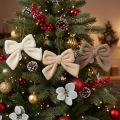 Decoratieve pluche strik met ophanglus, 16 cm, 3 stuks | Floristik24.nl