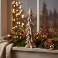 Kleine, met kunstsneeuw bedekte decoratieve kerstboom, tafeldecoratie, 44 cm | Floristik24.nl