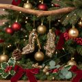 Glazen schoenornament met luipaardprint, kerstboomversiering, 13 cm, 2 stuks | Floristik24.nl