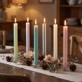 Gekleurde taps toelopende kaarsen, diverse kleuren, 22×240 mm, 12 stuks | Floristik24.nl
