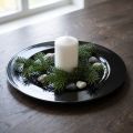 Decoratief bord zwart plat glanzend kunststof Ø28cm H2cm | Floristik24.nl