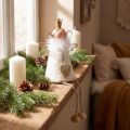 Engel figuur zittend Kerstdecoratie hout metaal wit H12cm | Floristik24.nl