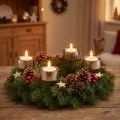 Theelichthouder om adventskrans op te plakken zilver Ø4cm 8 st | Floristik24.nl