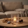 Lantaarnglas, theelichthouder glas, kaarsglas Ø11,5cm H9,5cm | Floristik24.nl