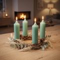 Taper kaarsen korte kaarsen groene jade voor lus Ø21/110mm 6 st | Floristik24.nl