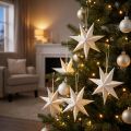 Papieren ster kerstversieringen wit 10 cm set van 8 decoraties | Floristik24.nl