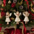 Decoratieve engeltjes voor in de kerstboom, vintage look, 10 cm, 3 stuks | Floristik24.nl