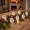 Kerstmanfiguur van keramiek, rood en wit, 6,4 cm – Feestelijke kerstversiering – 6 st | Floristik24.nl