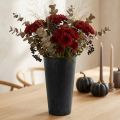 Tafelvaas Vaas Zwart Kunststof Antraciet Ø15cm H24cm | Floristik24.nl