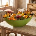 Decoratieve schaal ovaal plantenboot groen 38,5x12,5x13cm | Floristik24.nl