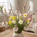 Konijntjes decoratieve houten konijntjes om op te hangen naturel wit 5cm×12cm 6st | Floristik24.nl