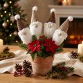 Decoratieve plug kabouter Kerst wit bruin 4x11cm 4 st | Floristik24.nl