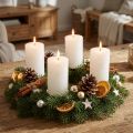 Effen pilaarkaarsen, wit, 70x120mm, set van 4, voor decoratie, bruiloften en Advent | Floristik24.nl