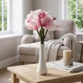 Kunstorchideeën kunstbloemen in vaas wit/roze 28cm | Floristik24.nl