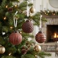 Kerstboomversiering vintage kerstversiering glas Ø5cm 9st | Floristik24.nl
