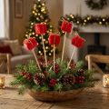 Bloemplug kerstpakket decoratie rood 2,5cm 15 st | Floristik24.nl