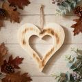 Decoratief hart houten sierhart in hartverbrand naturel 25x25cm | Floristik24.nl