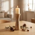 Kandelaar Moderne Kaarsenhouder Hout Naturel Ø6cm H16cm | Floristik24.nl