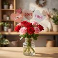 Bloemenplug van hout Love decoratieve plug 8×7,5cm 12 st | Floristik24.nl