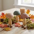 Houten paddenstoelen decoratieve paddenstoelen herfstdecoratie hout assorti 11×7,5cm 3st | Floristik24.nl
