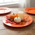 Oranje plastic borden – 28 cm – Ideaal voor feestjes en decoratie – 4 stuks | Floristik24.nl