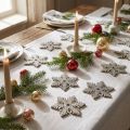 Sneeuwvlokkenhout 4cm licht goud met mica 72 st | Floristik24.nl