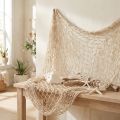 Macramé net, visnet decoratie, zomerse nautische stijl, 85-90x100cm | Floristik24.nl