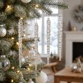 Decoratieve ijspegels voor het ophangen van winter heldere glitter 14cm 4st | Floristik24.nl