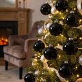 Zwarte kerstballen glazen boomballen Ø6cm 24 st | Floristik24.nl