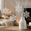 Sneeuwvlokdecoratie witte glitter ijskristallen 10cm 12 st | Floristik24.nl