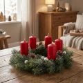 Kunstmatige kerstkrans, decoratieve krans, mat, Ø25cm, deurkrans, adventskrans, glitter | Floristik24.nl