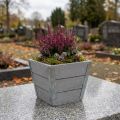 Bloembak houten plantenbak shabby chic grijs 12,5×14,5×14,5cm | Floristik24.nl