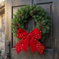 Rode strik kerststerren decoratieve strik buiten 21cm 2 stuks | Floristik24.nl
