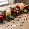Strooidecoratie kroon Kerst hout glitter B4cm 72 st | Floristik24.nl
