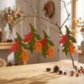 Herfst decoratieve hanger hout bladeren eikenblad 17cm 6st | Floristik24.nl