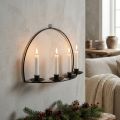 Wandkaarsenhouder Zwart metalen stokkaarsenhouder 35×24cm | Floristik24.nl