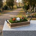 Houten dienblad met handvatten decoratief dienblad naturel zwart 25×12,5×5cm | Floristik24.nl
