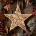 Houten sterren decoratieve decoratieve hanger rustiek decoratief hout Ø20cm | Floristik24.nl