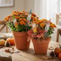 Dwergdecoratie met bloem bloemplug hout 4×10,5cm 12st | Floristik24.nl
