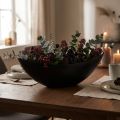 Decoratieve schaal zwart tafeldecoratie plantenboot 38,5x12,5x13cm | Floristik24.nl