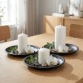 Decoratief bord rond metaal in zwart Ø23cm H2.5cm 3st | Floristik24.nl