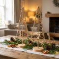 Kerstboomdecoratiestandaard metaal hout naturel H39cm 2st | Floristik24.nl