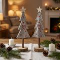 Kerstboom van viltdecoratie met hartjes grijs rood 28cm 4 st | Floristik24.nl