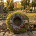 Moskrans, decoratieve krans, groen mos met muizenoormos, naturel, Ø30cm | Floristik24.nl