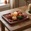 Houten decoratief dienblad, rechthoekig, donkerbruin gelakt, 30×25 cm | Floristik24.nl