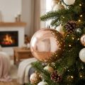 Kerstbal kunststof roségouden bal onbreekbaar Ø14cm | Floristik24.nl